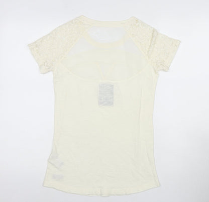 Womens UK Size XS Superdry Ivory  T-Shirt