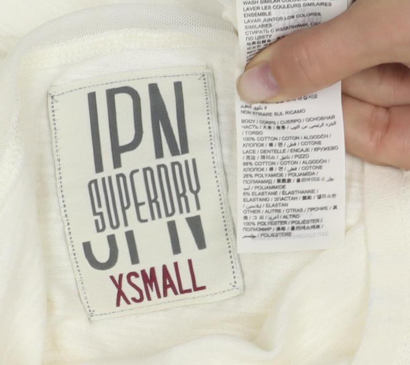 Womens UK Size XS Superdry Ivory  T-Shirt