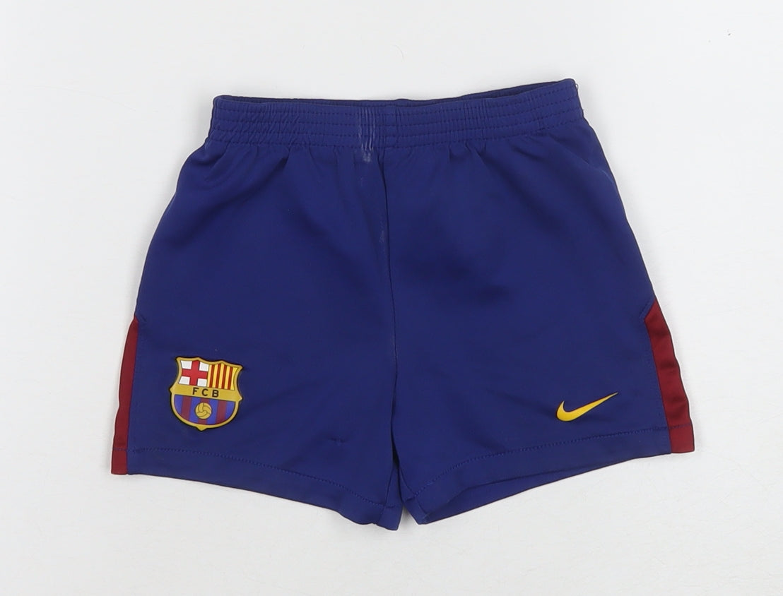 Nike Unisex Baby Blue Sports Shorts, 18-24 Months, Elastic Waist