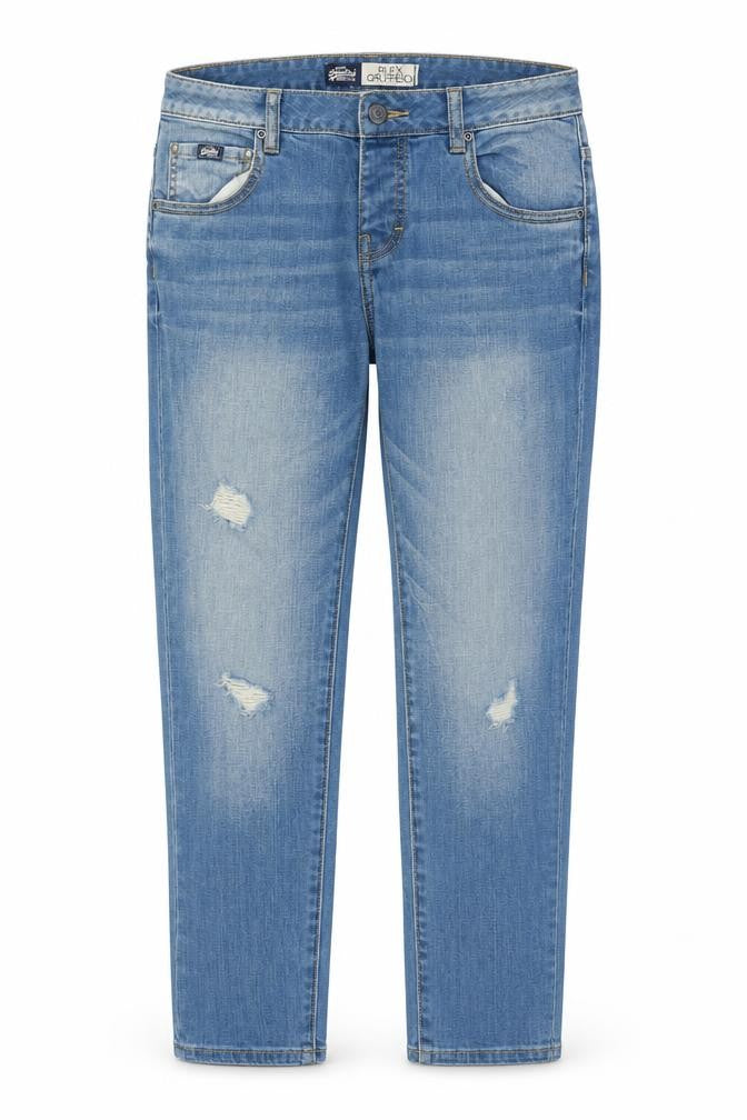 Womens UK Size 4 Superdry Relaxed Fit Boyfriend Blue Jeans