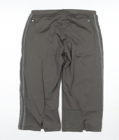 Adidas Women's Grey Athletic Shorts, Size 14
