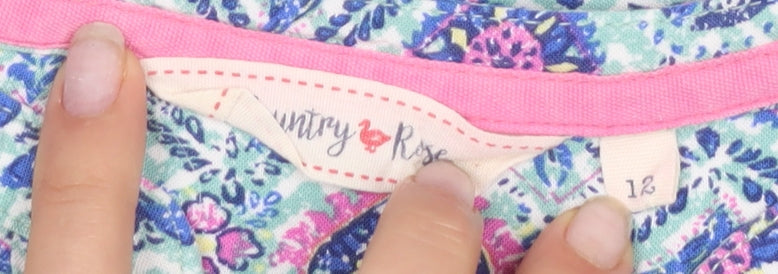 Country Rose Women's Blue Floral Short Sleeve Dress