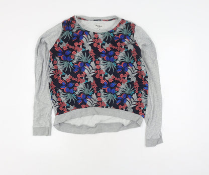 Womens UK Size M Pepe Jeans Grey Pullover Jumper