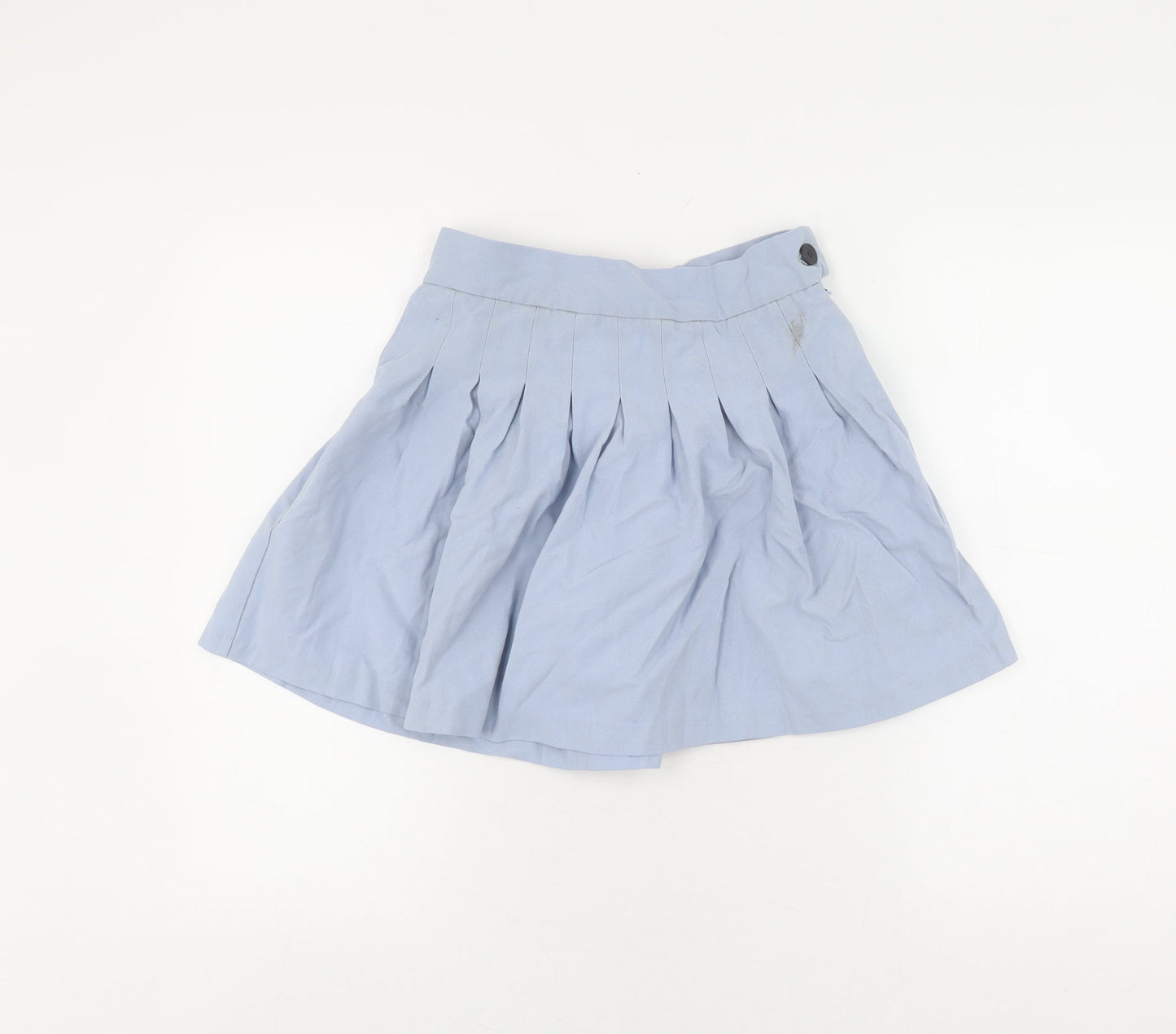 Bershka Women's Blue Pleated Skirt - Size 12