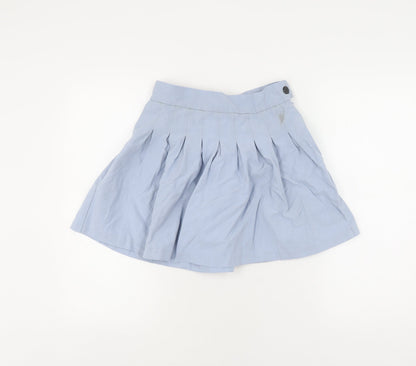 Bershka Women's Blue Pleated Skirt - Size 12