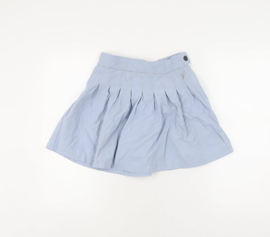 Bershka Women's Blue Pleated Skirt - Size 12