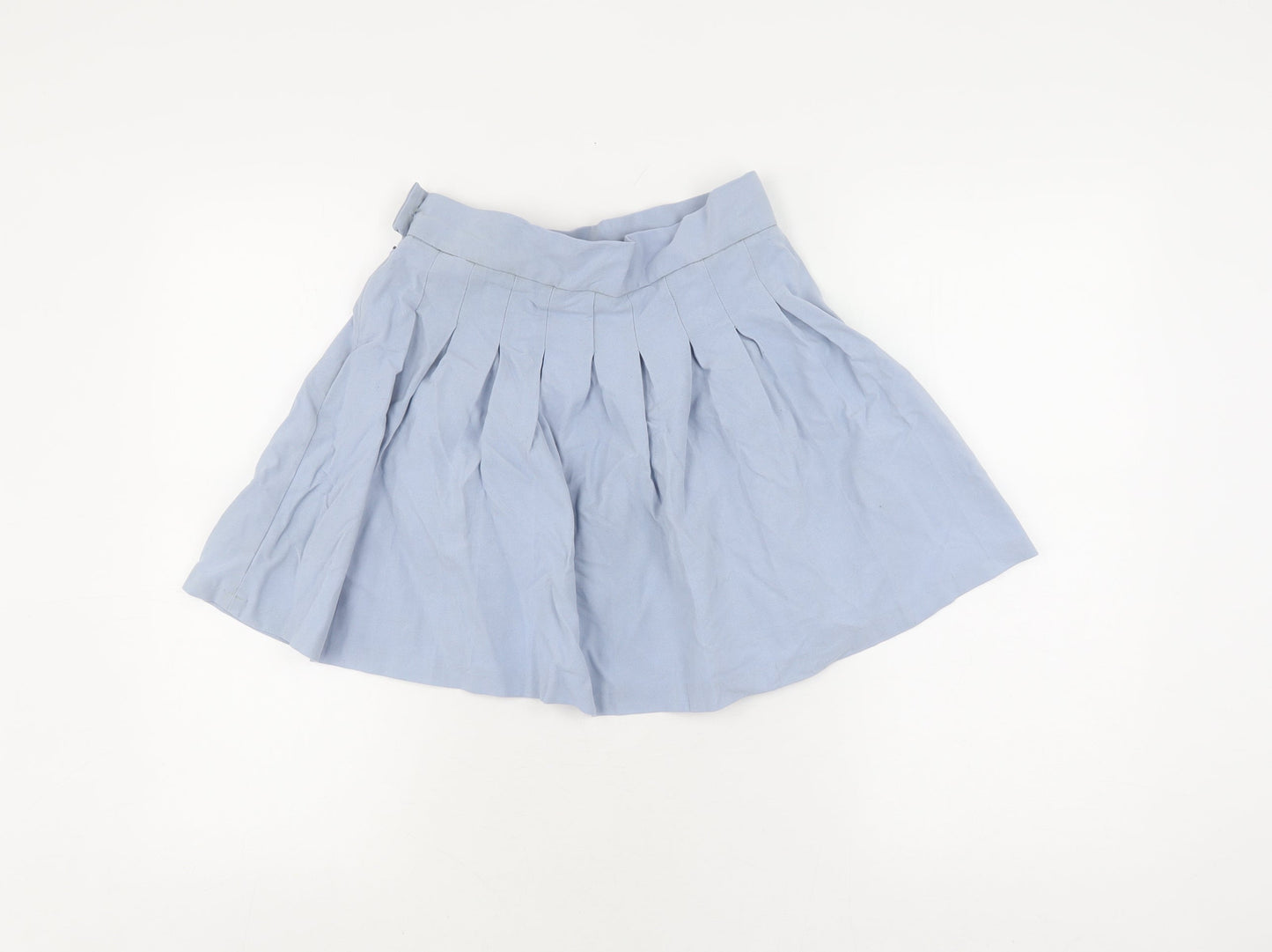 Bershka Women's Blue Pleated Skirt - Size 12
