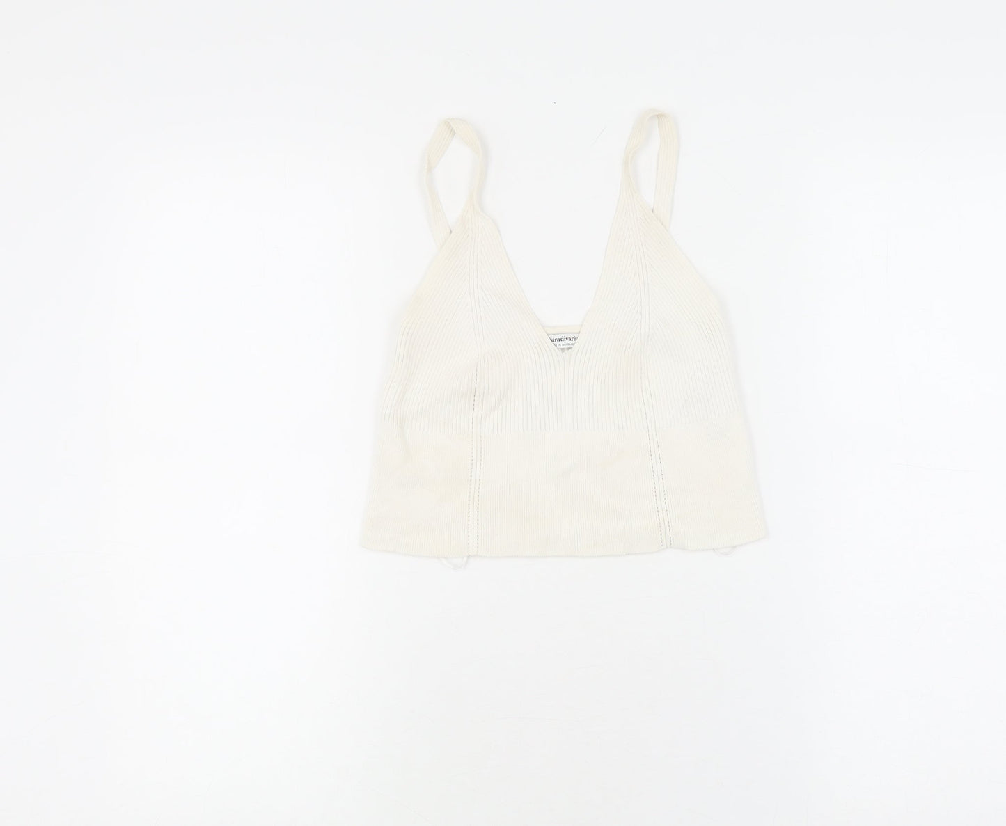 Womens UK Size S Stradivarius White Camisole Tank