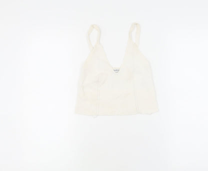 Womens UK Size S Stradivarius White Camisole Tank