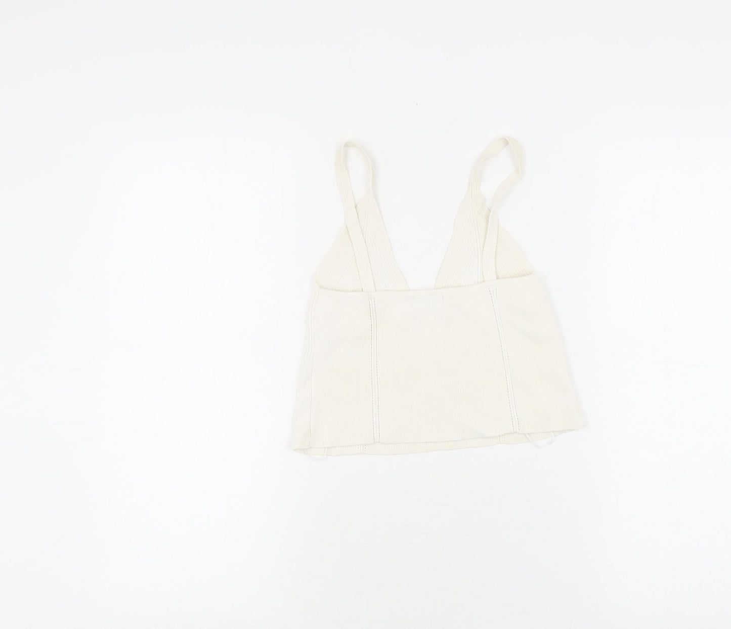 Womens UK Size S Stradivarius White Camisole Tank