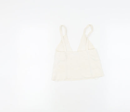 Womens UK Size S Stradivarius White Camisole Tank