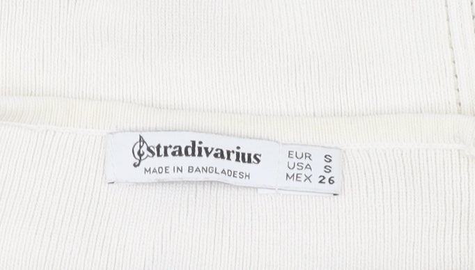 Womens UK Size S Stradivarius White Camisole Tank