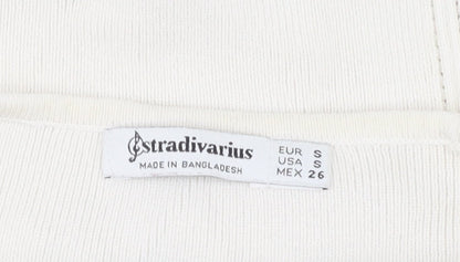 Womens UK Size S Stradivarius White Camisole Tank