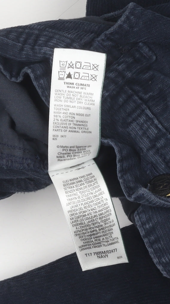 Womens UK Size 32 Marks and Spencer Regular Fit Casual Blue Trousers