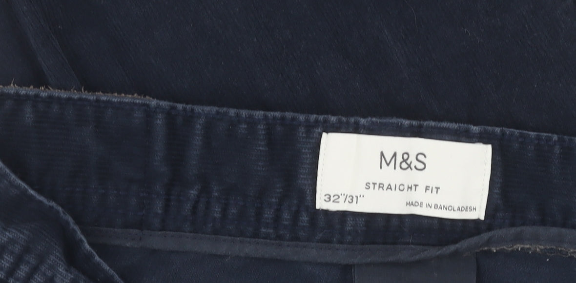 Womens UK Size 32 Marks and Spencer Regular Fit Casual Blue Trousers