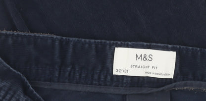 Womens UK Size 32 Marks and Spencer Regular Fit Casual Blue Trousers