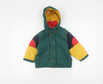 Marks and Spencer Boys Multicoloured Hooded Puffer Jacket 20 Months
