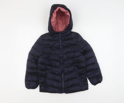 Marks and Spencer Girls Blue Puffer Jacket, Size 8-9 Years