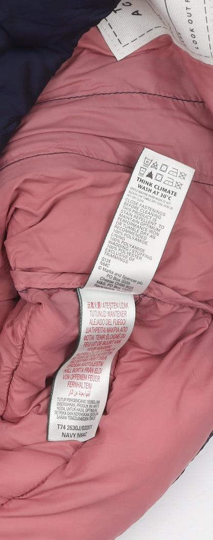 Marks and Spencer Girls Blue Puffer Jacket, Size 8-9 Years