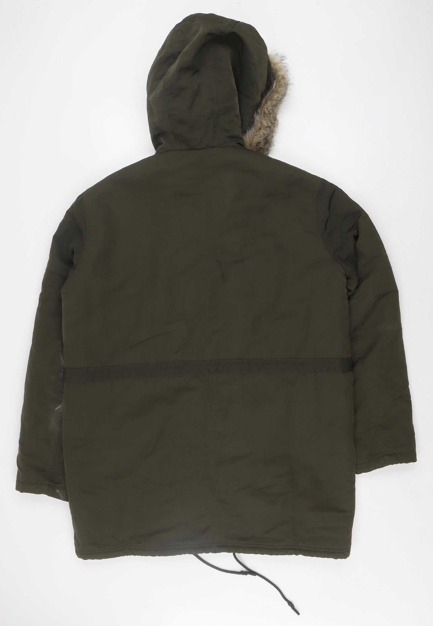 ASOS Men's Green Parka Jacket M with Hooded Lining