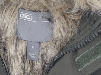 ASOS Men's Green Parka Jacket M with Hooded Lining
