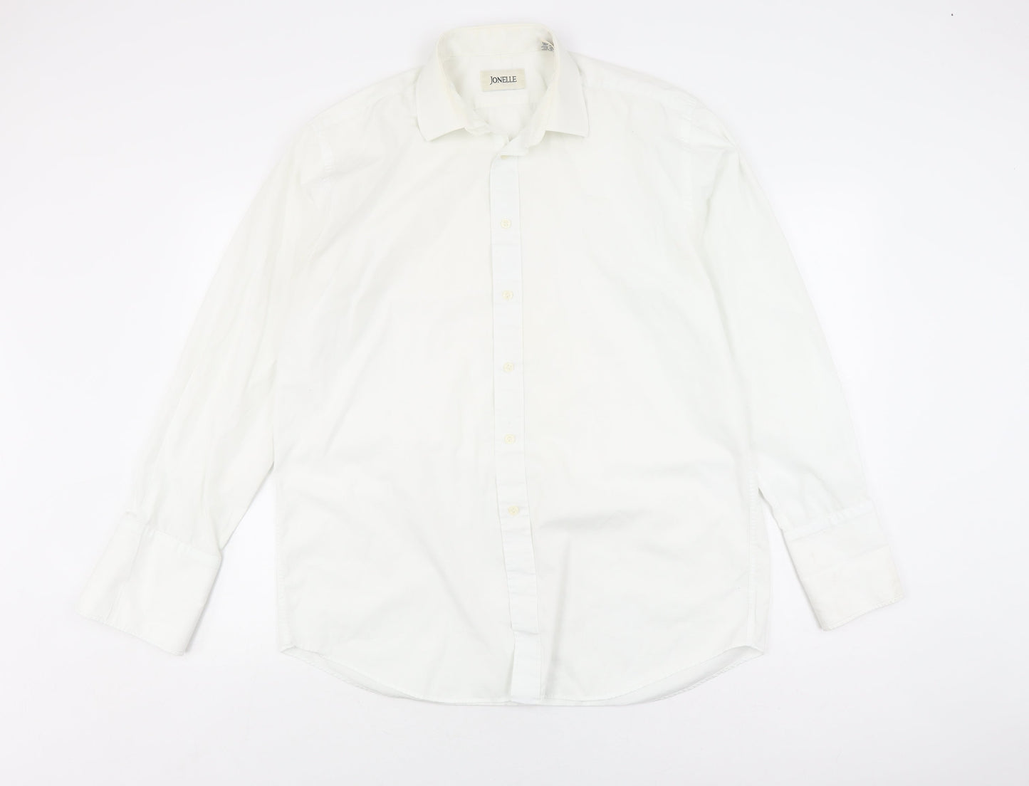 Jonelle Men's White Button-Up Casual Shirt, Size 15.5