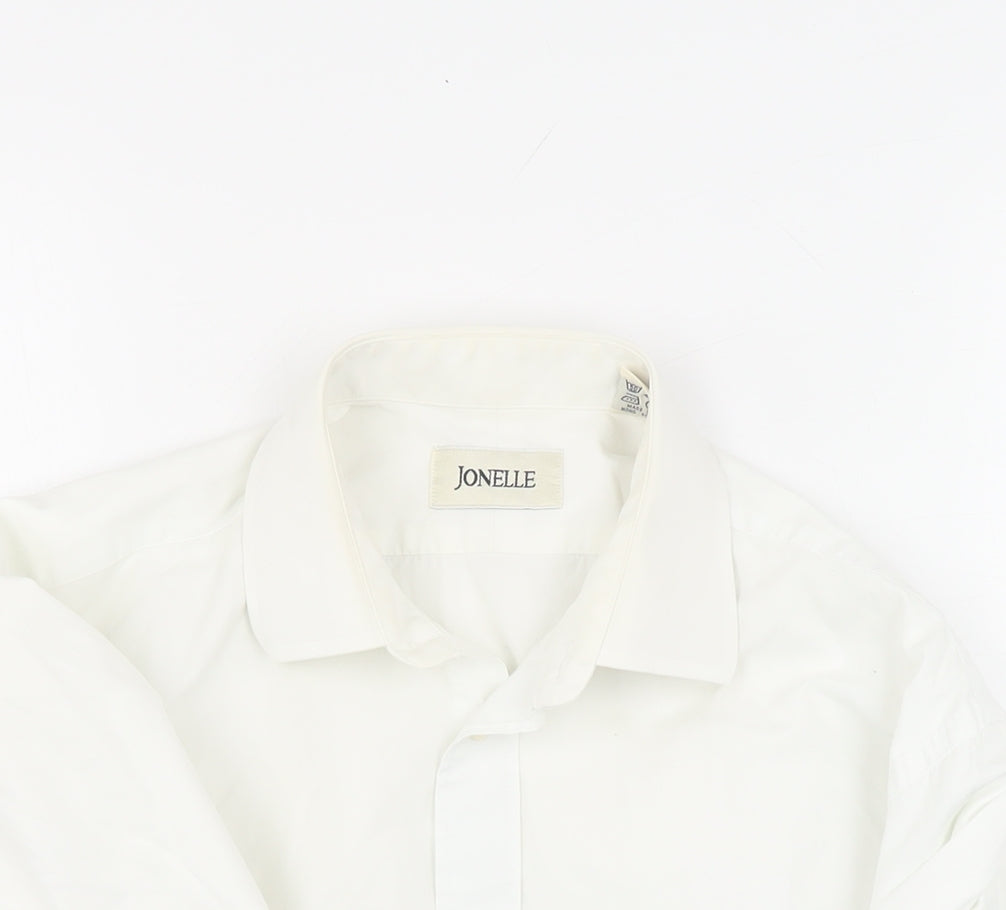 Jonelle Men's White Button-Up Casual Shirt, Size 15.5