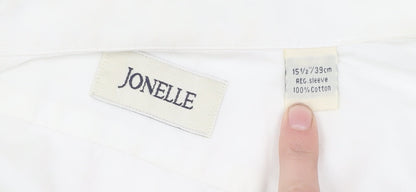 Jonelle Men's White Button-Up Casual Shirt, Size 15.5