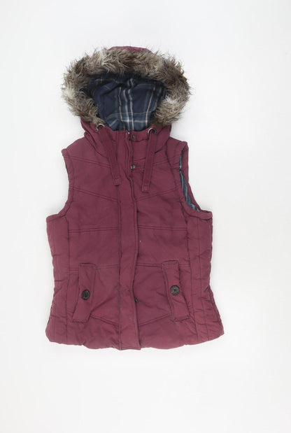 Marks and Spencer Women's Red Puffer Waistcoat - Size 10