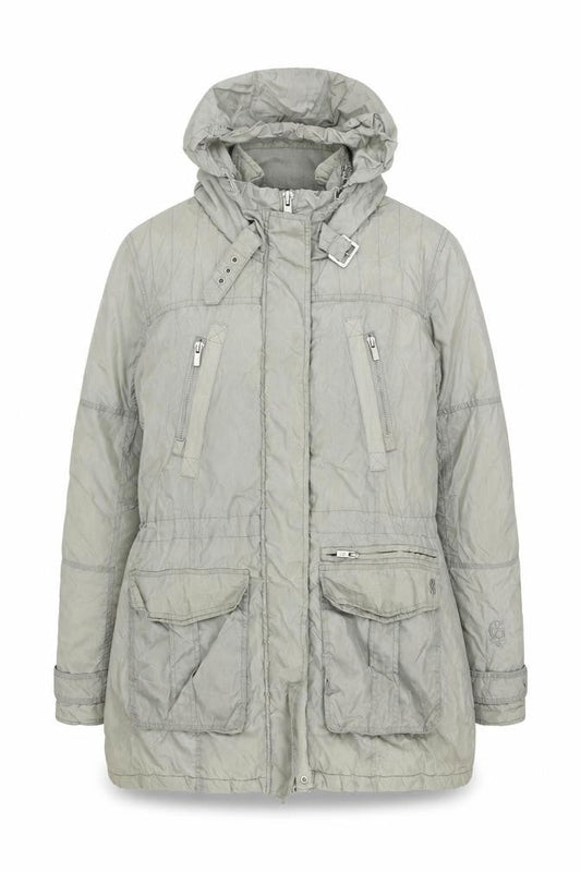 Giacomo Women's Grey XL Puffer Jacket - Hooded, Zipped Pockets