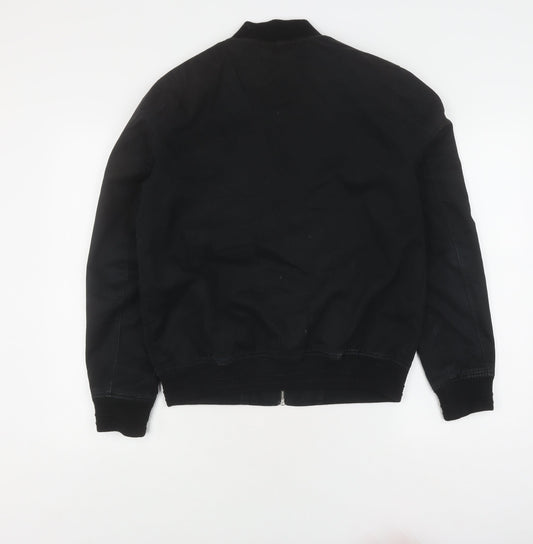 Mens UK Size S Topman Black Bomber Jacket