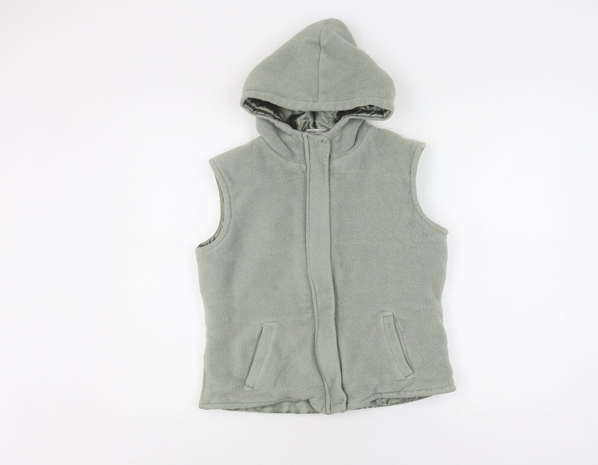 Additional front view of Next girls’ green hooded polyester jacket - 12 years