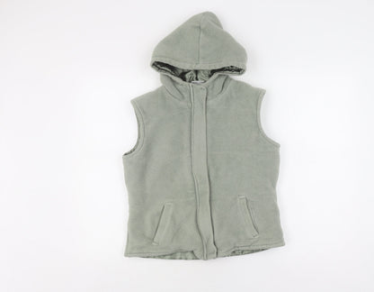 Additional front view of Next girls’ green hooded polyester jacket - 12 years