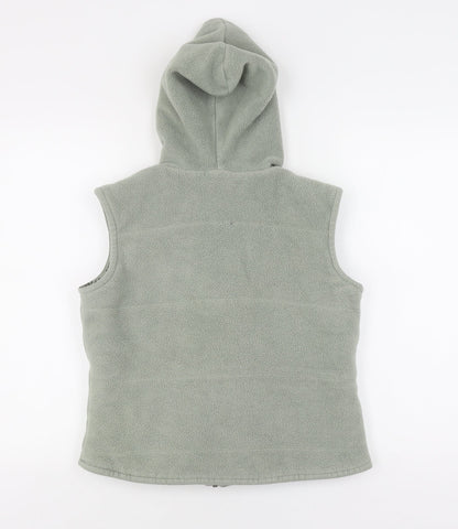 Back view of Next girls’ green hooded polyester jacket - 12 years