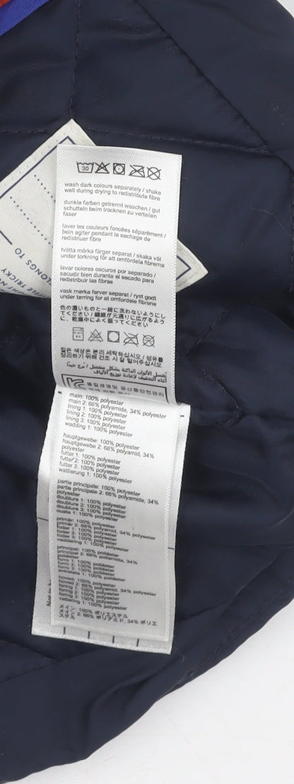 Brand and care label for Joules boys’ multicoloured quilted bodywarmer, size 4