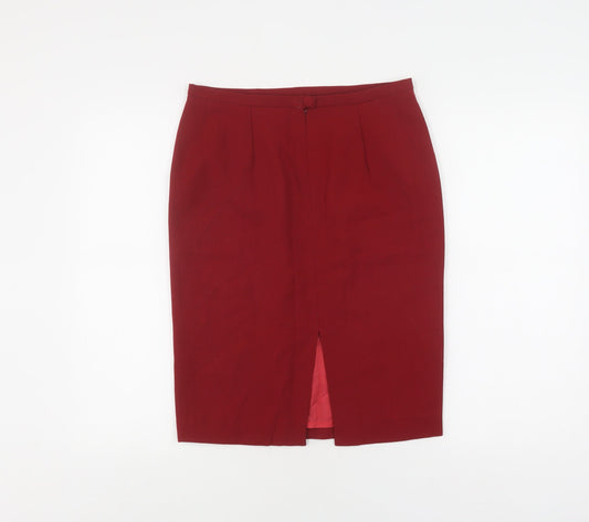 Georges Rech Women's Red Midi Pencil Skirt, Size 12