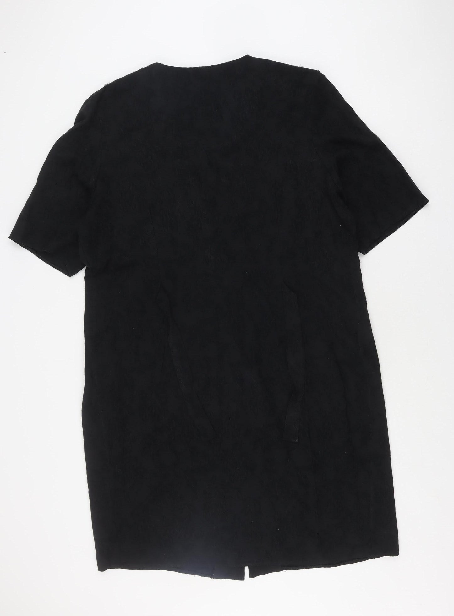 Essence Women's Black Floral Plus Size Shift Dress