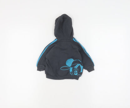 Adidas Unisex Baby Black Full Zip Jumper 3-6 Months