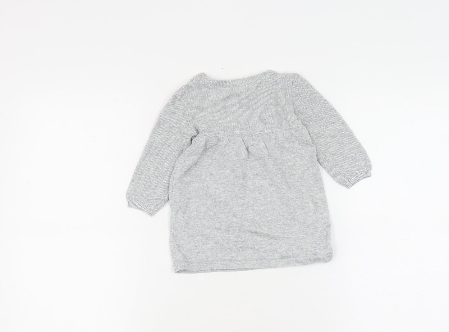 The White Company Grey Knit Dress, Unisex 3-6 Months, Casual