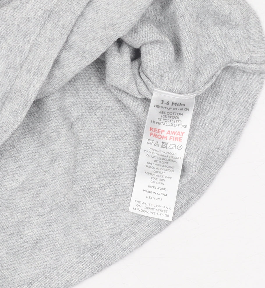The White Company Grey Knit Dress, Unisex 3-6 Months, Casual