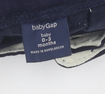 babyGap Blue Cotton Trousers Unisex 0-3 Months