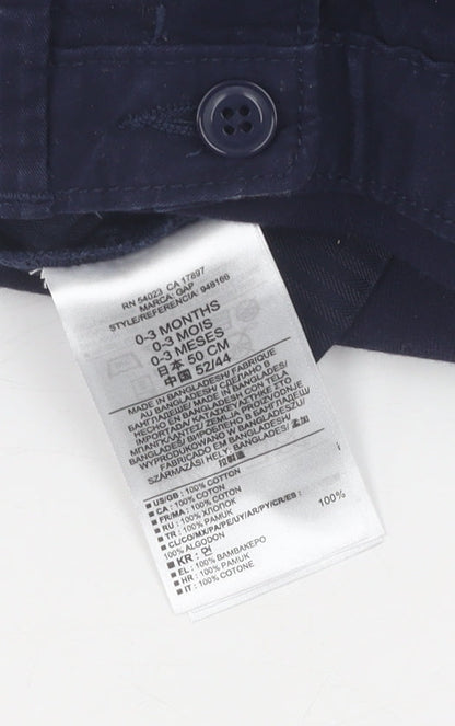 babyGap Blue Cotton Trousers Unisex 0-3 Months