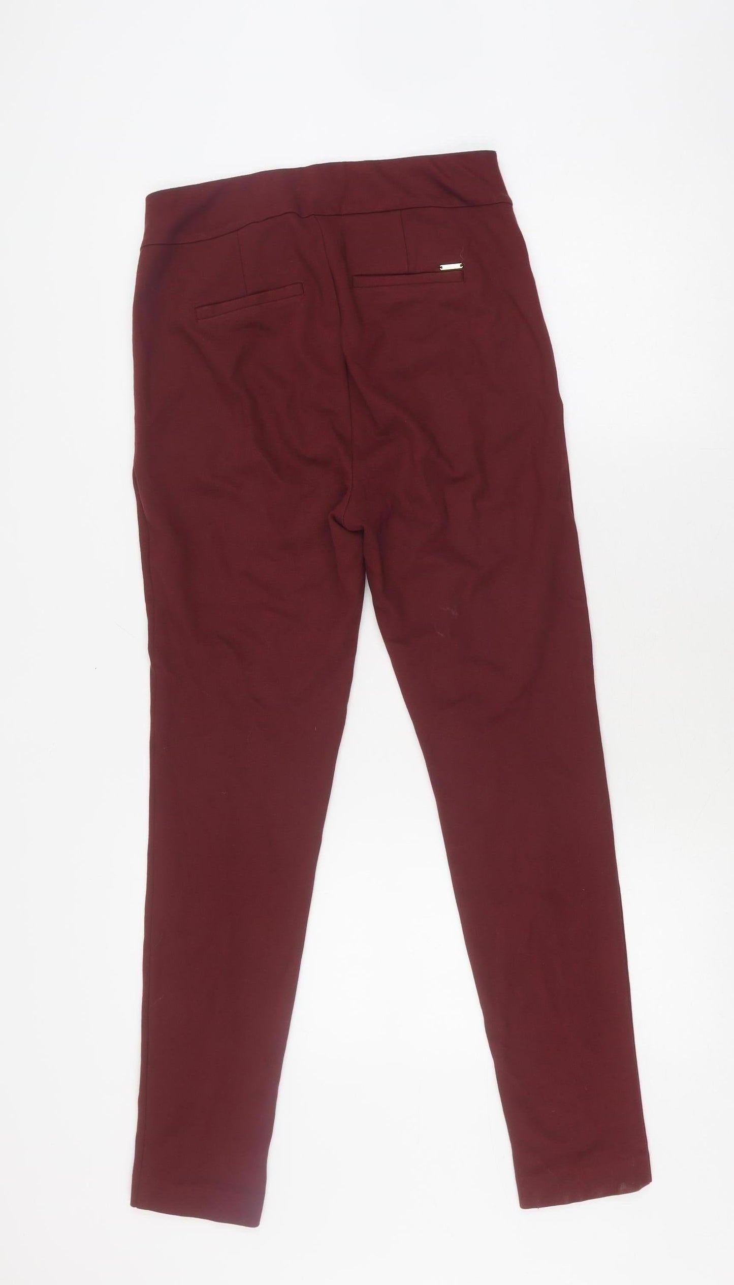 Marks and Spencer Women's Red Leggings Size 10 with Zip Accents
