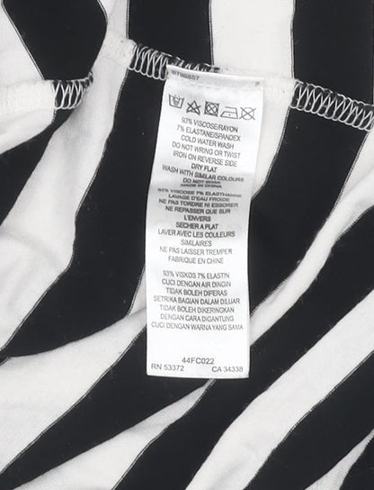 Womens UK Size 10 French Connection Black Wrap Blouse