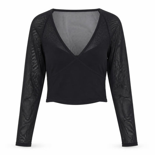 Womens UK Size S Abercrombie & Fitch Black Cropped Blouse