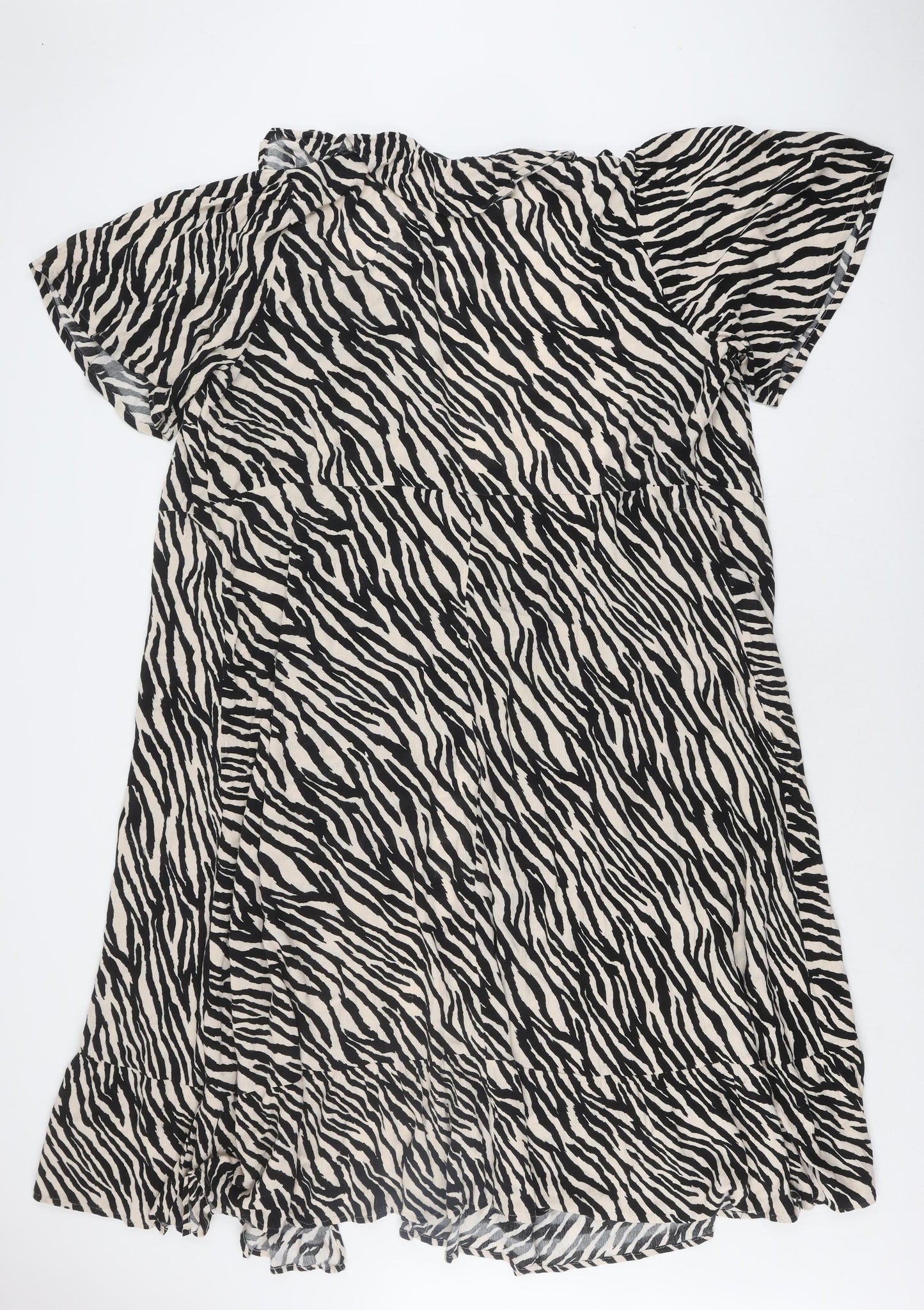 Next Women's Black Animal Print Dress Size 24