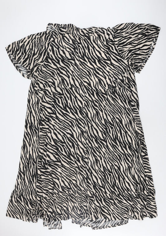 Next Women's Black Animal Print Dress Size 24