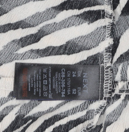 Next Women's Black Animal Print Dress Size 24