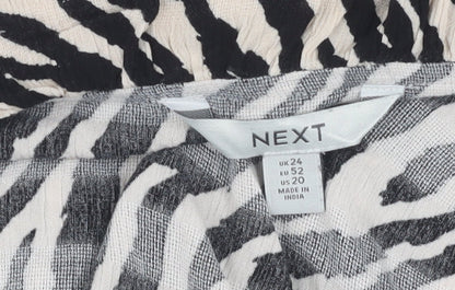 Next Women's Black Animal Print Dress Size 24