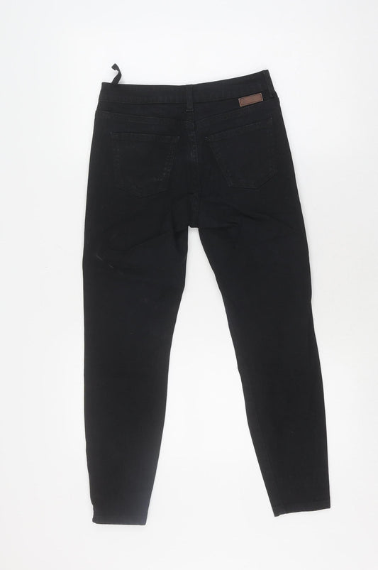 Women's Black Skinny Jeans UK 6P Ankle Zip